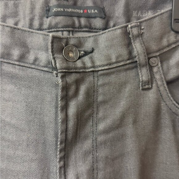 John Varvatos Jeans Mens Size 34 Black Bowery Slim Straight Edgy Pants - Picture 2 of 9